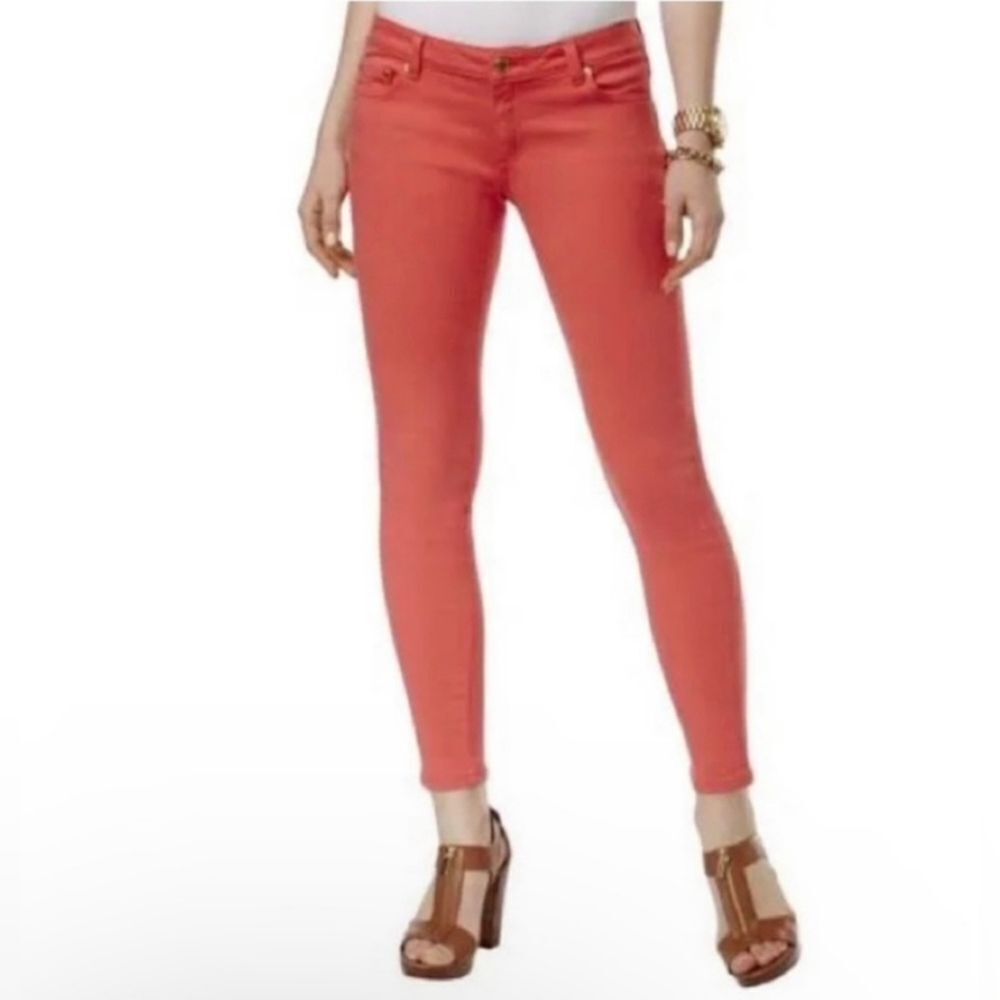 Michael Kors Washed Coral Izzy Cropped Skinny Jeans Size 10